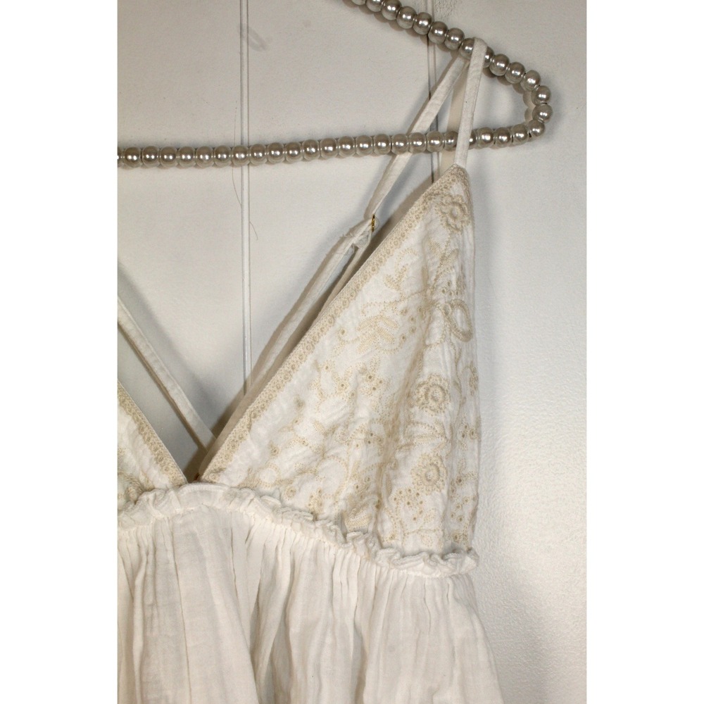 Free People Sunny Days Embroidered Cotton Cami Top in Ivory Size Large NWOT - Picture 4 of 8